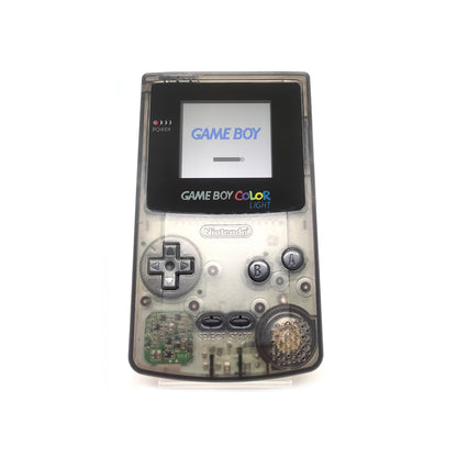 Nintendo Game Boy Color konzol Clear Black - IPS kijelzővel